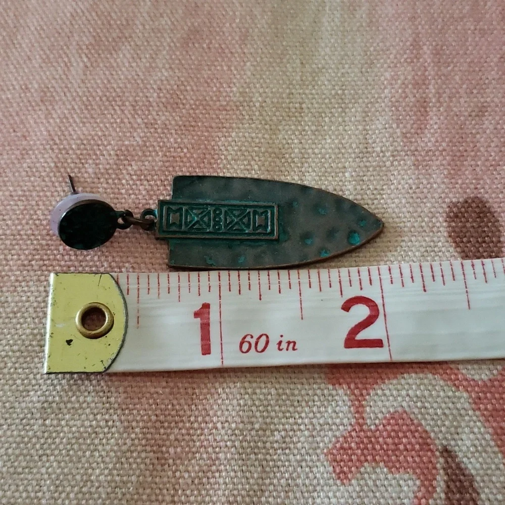 Tribal Arrow Earrings Native American Arrowhead Style - Picture 8 of 9
